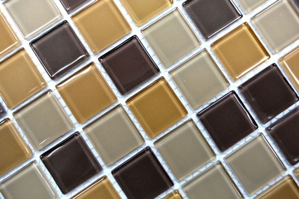 Handmuster Mosaikfliese Transluzent braun Glasmosaik Crystal braun BAD WC Küche WAND MOS62-1302_m