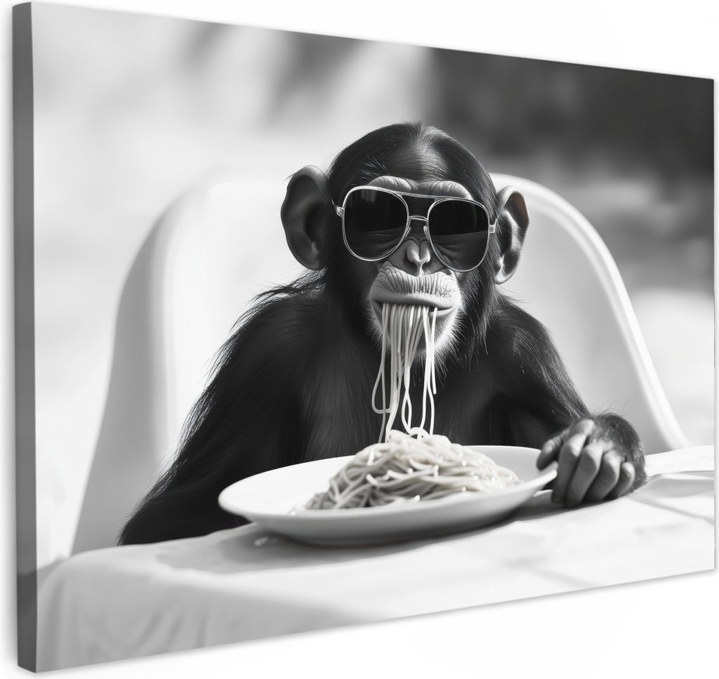 Leinwand Bilder 30x20 cm - Tiere, Komisch - Affe, Wandbilder, Wanddeko Wohnzimmer, Bild