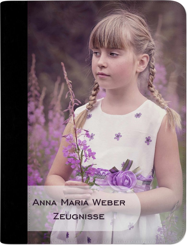 Zeugnismappe, Dokumentenmappe, Ordner A4, mit Fotoohne Klarsichthüllen