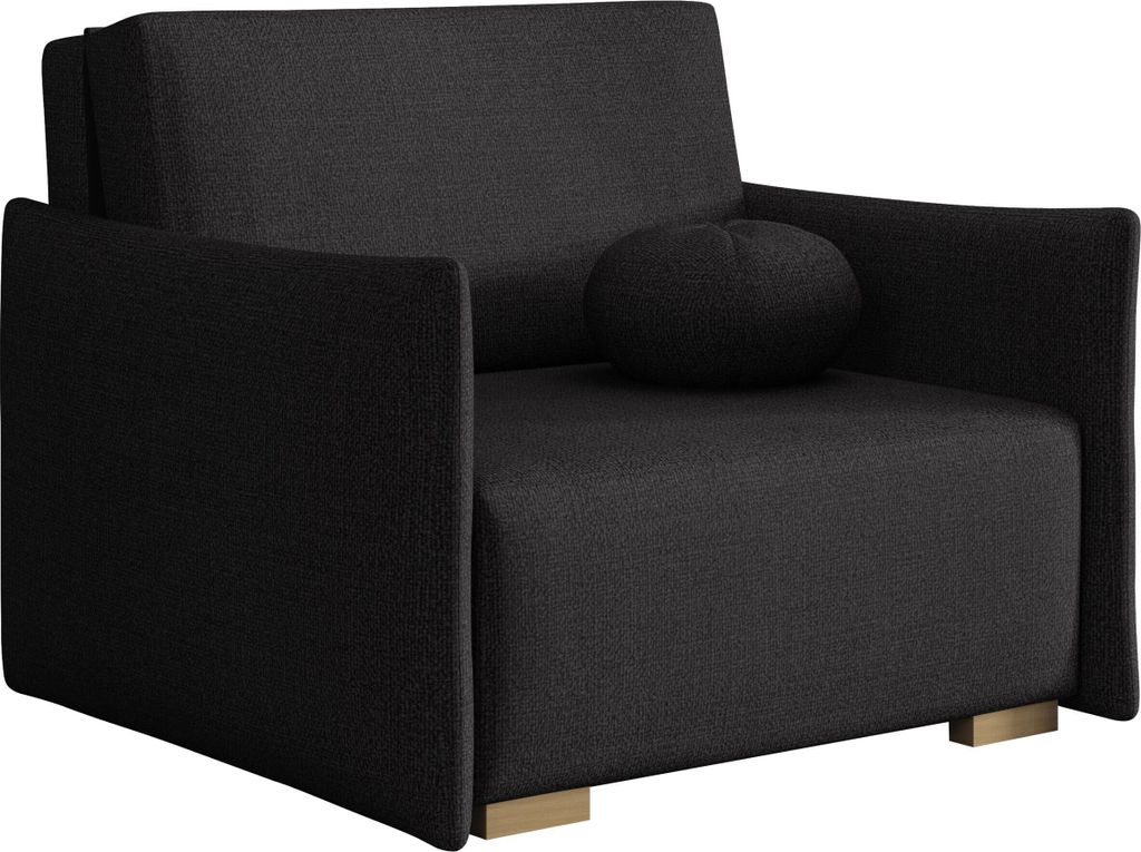MIRJAN24 Sofa Viva Glov I, Schlafsofa mit Bettkasten und Schlaffunktion, Holzfüße, inkl. Kissen (Farbe: Soul 20)
