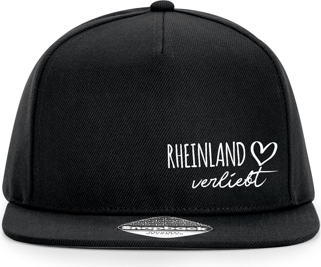 Huuraa Cappy Mütze Rheinland verliebt Black Polyester Snapback Kappe Geschenkidee