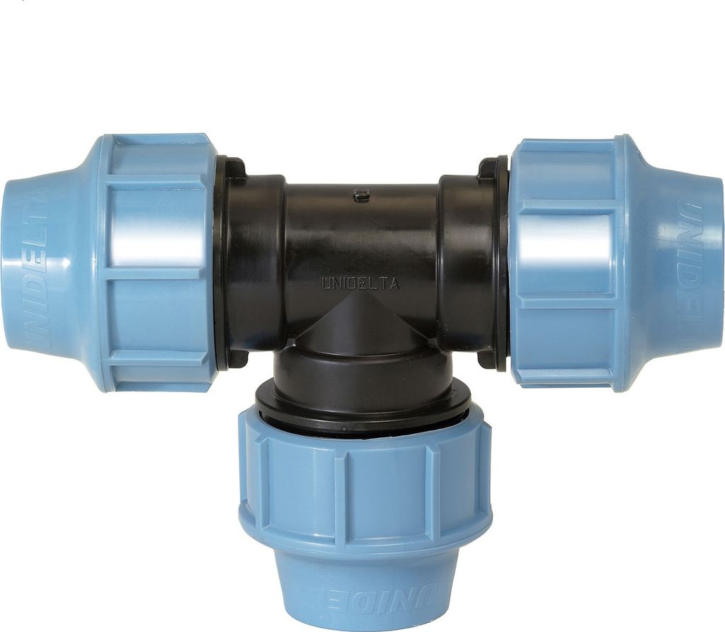 Unidelta PP T-Stück 90° 16mm x 16mm x 16mm Produktbild 