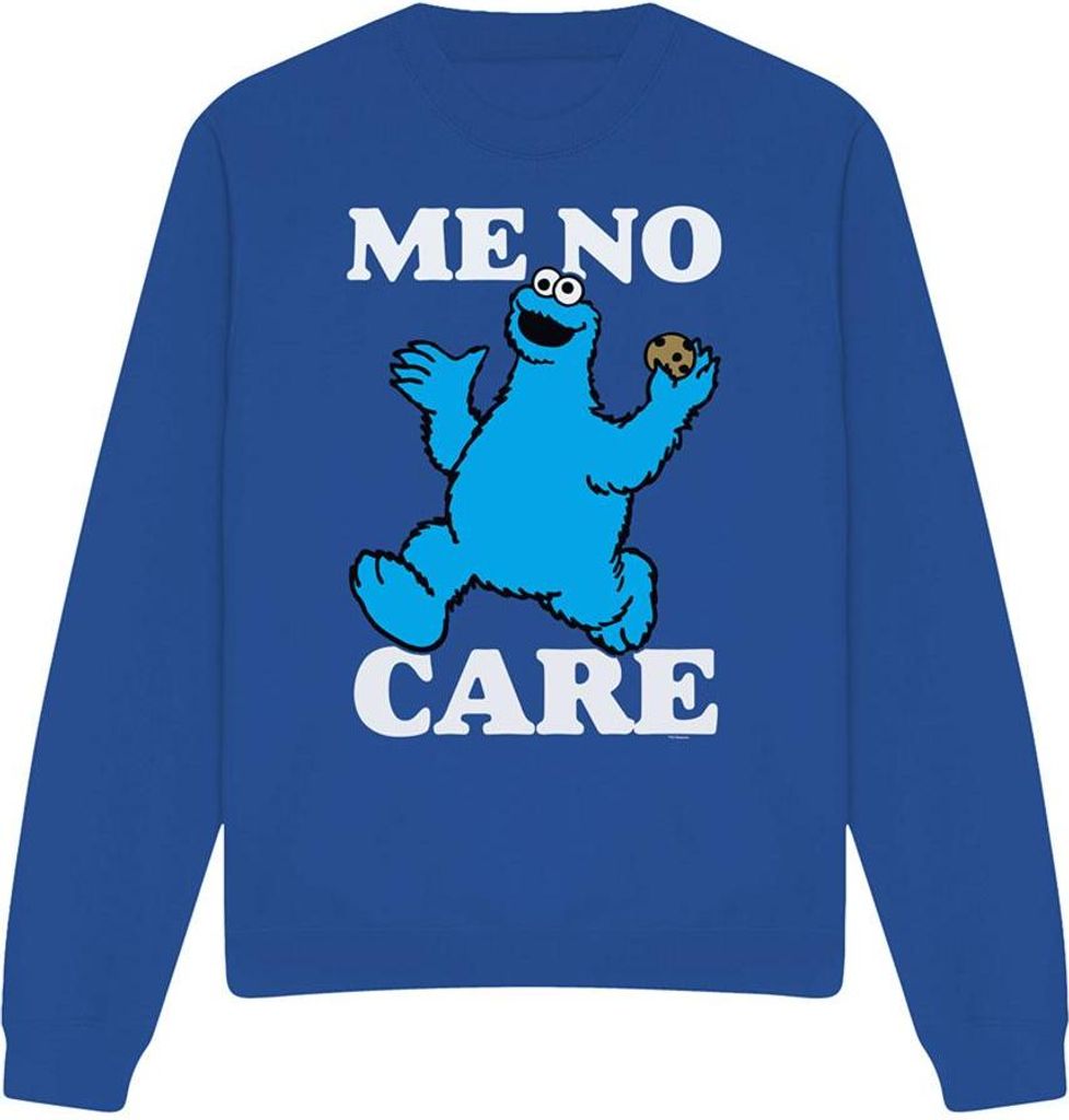 Sesame Street - "Me No Care" Sweatshirt für Herren/Damen Uni TV20096 (XL) (Königsblau)