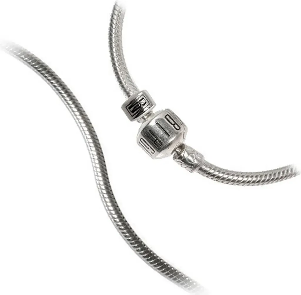 Bracelet Carlo Biagi 22cm en argent avec perle logo et clip D2BRCS22