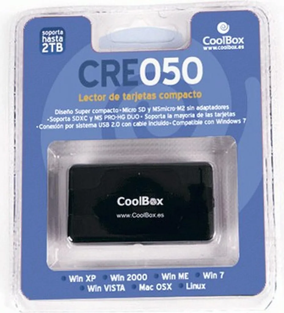 Lettore Multischeda CoolBox CRE-050 USB - Nero Compatto