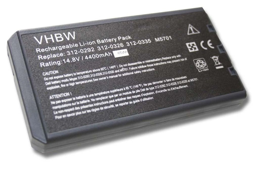 vhbw Akku Ersatz für Dell W5173, W5543 für Notebook (4400 Produktbild 