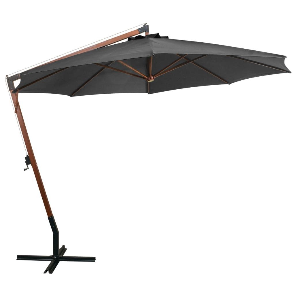 "WINTER SALE" Ampelschirm mit Mast Anthrazit 3,5x2,9 m Massivholz Tanne - Sonnenschirme NEU4158592