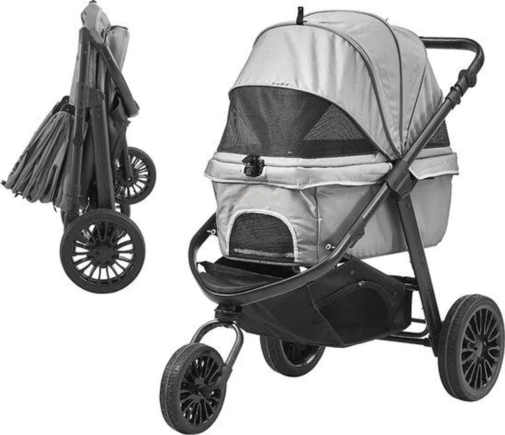Poussette pour chien 35kg pliable - Roues increvables tout-terrain