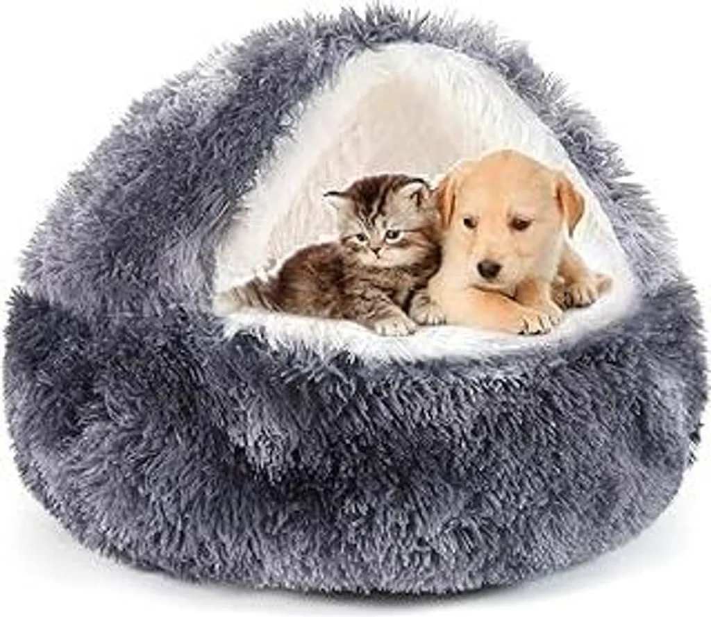 Cuccia Anti-Ansia Gatti e Cani 70cm - Letto Caldo a Conchiglia Morbido