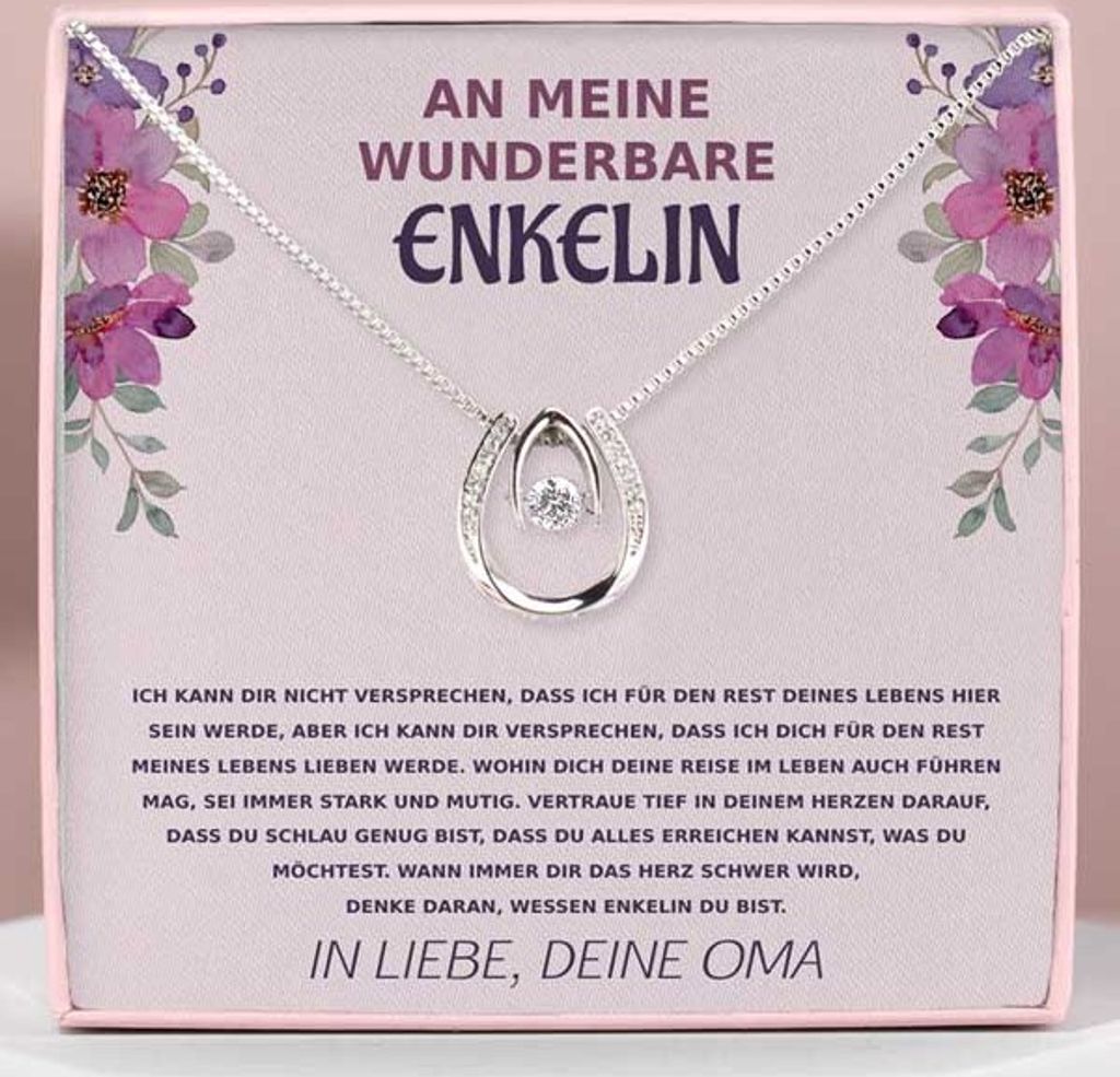Collier avec zirconium - À ma merveilleuse petite-fille - Image du produit 
