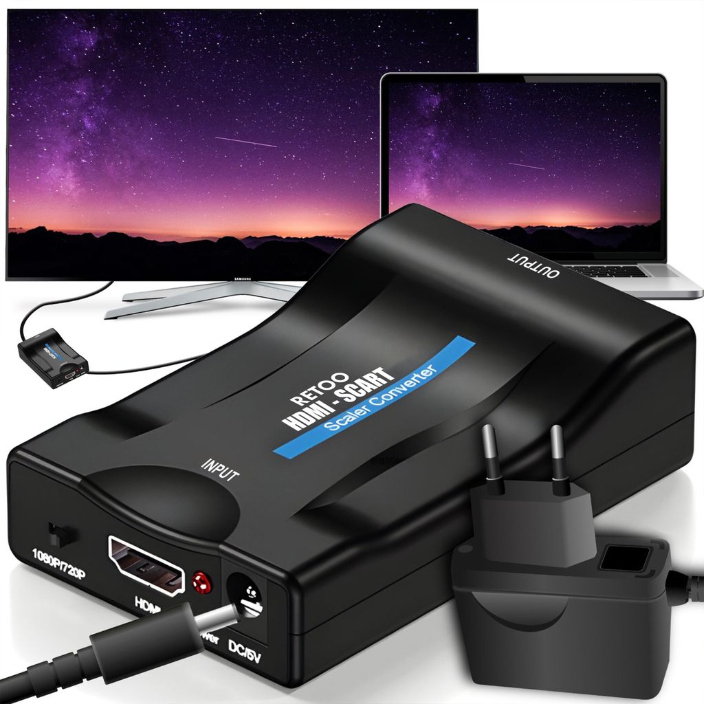 Konverter Adapter HDMI zu SCART Wandler AV Video Scaler Produktbild 