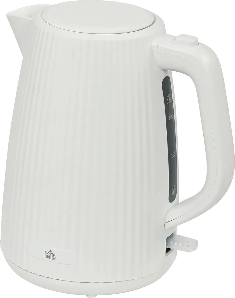 Bouilloire électrique 1,7 L 2025W avec filtre calcaire amovible Blanc