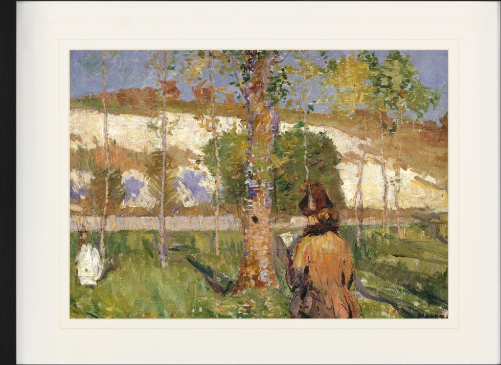 John Peter Russell Gerahmtes Bild Mit Edlem Passepartout | Wand-Bilder | Im Bilderrahmen - Madame Sisley Am Ufer Des Loing Bei Moret, 1887 (60 x 80...