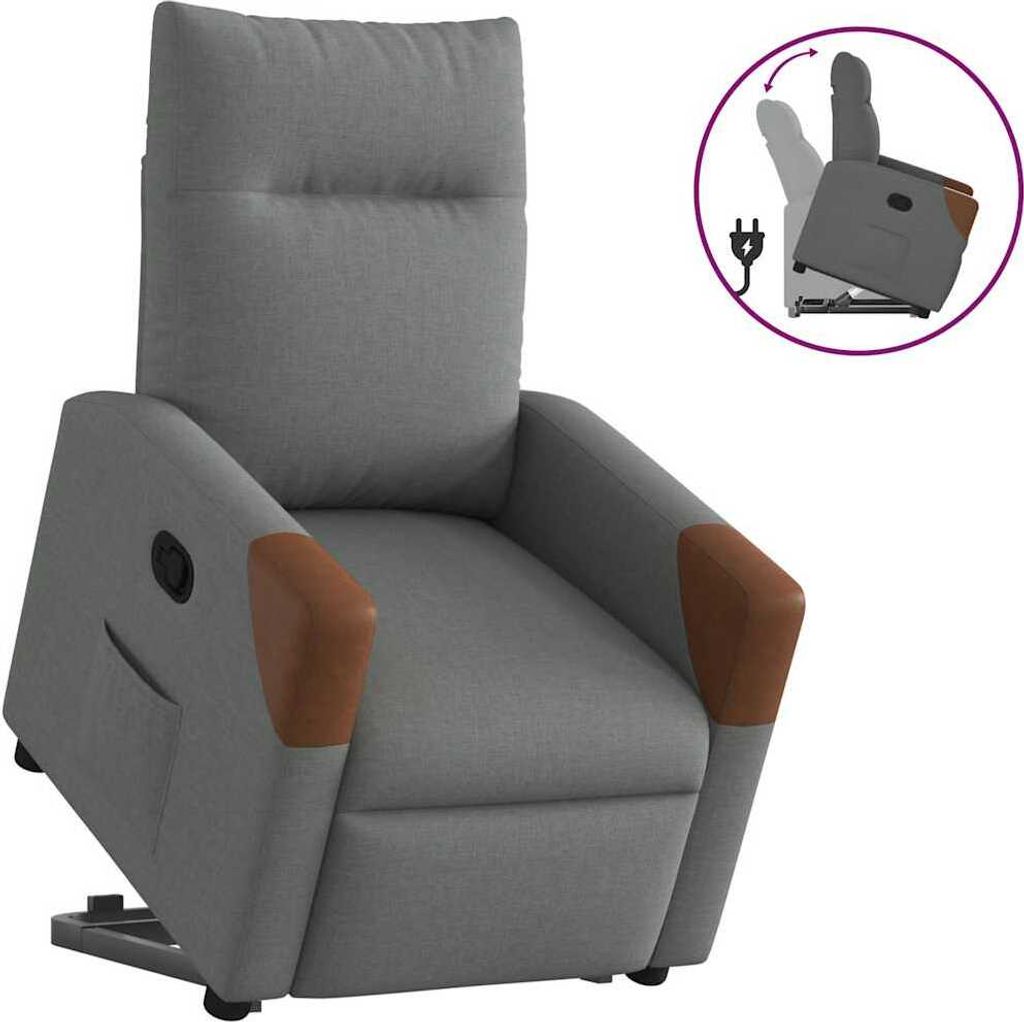 "im Angebot" Relaxsessel mit Aufstehhilfe Dunkelgrau Stoff - Fernseh- & Relaxsessel CC11798
