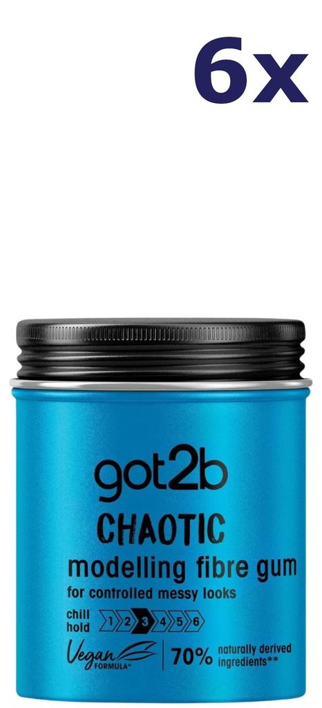 6 confezioni di Got2B Chaotic Fibre Haar Gum (100 ml) Immagine del prodotto 