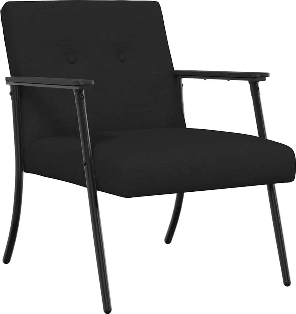 Poltrona vidaXL Nera in Tessuto 59 cm - Design per Piccoli Spazi