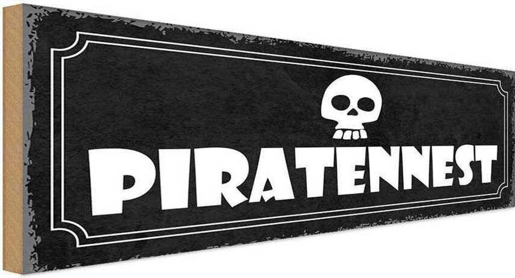 vianmo Holzschild 10x27 cm Piratennest Dekoration