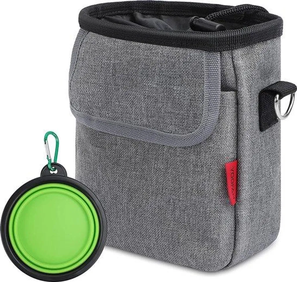 Sac transport chien gris : fini les oublis avec poches et gobelet