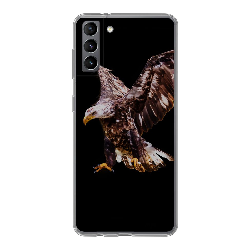 MuchoWow Handyhülle Schutzhülle Hülle für Samsung Galaxy S21 Plus Adler - Vogel - Federn Silikon Softcase Handy Hülle - Handy-Tasche
