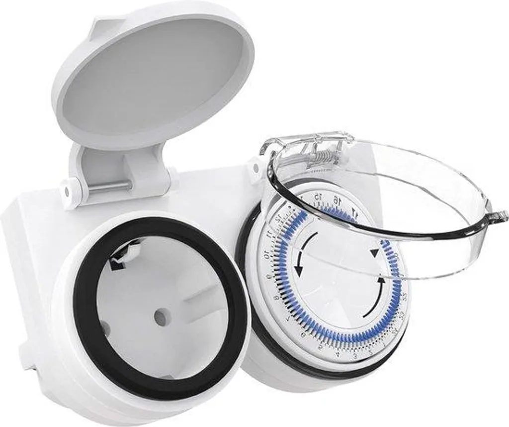 Minuterie Mécanique IP44 Extérieur avec Sécurité Enfant - 3680W Noir