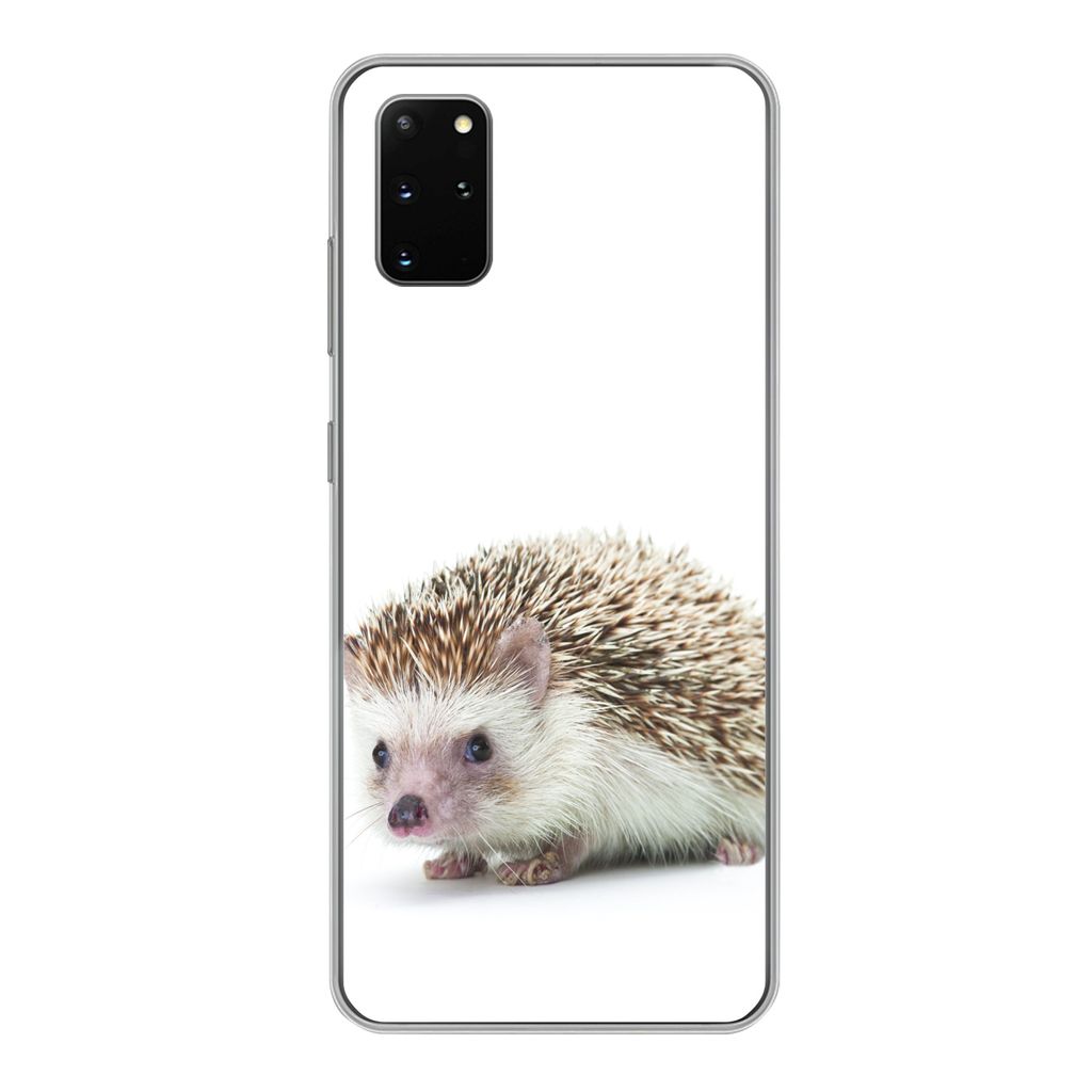 MuchoWow Handyhülle Schutzhülle Hülle für Samsung Galaxy S20 Plus Igel - Tiere - Weiß Silikon Softcase Handy Hülle - Hartschale