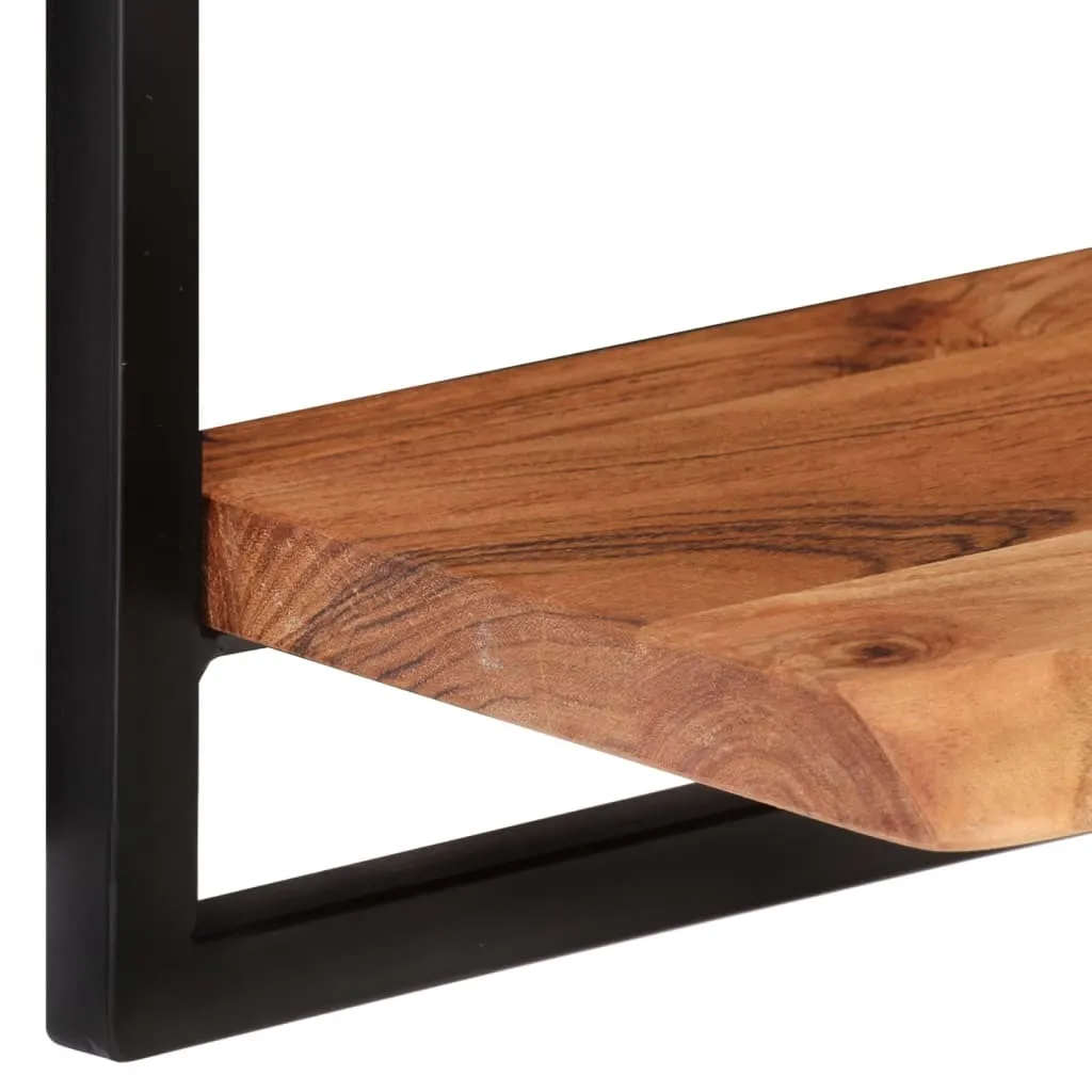 OFFERTA Set 2 Mensole vidaXL Acciaio e Acacia 60x25x35 cm - Prezzo Top - 4