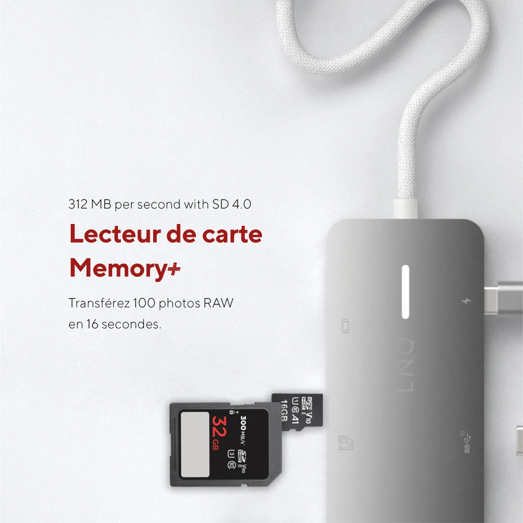 Hub Multiport 8-en-1 LINQ Connects Pro-C HDMI 4K et Ethernet 10Gbps