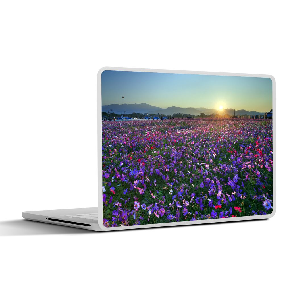 MuchoWow Laptop Aufkleber Sticker Cover Blumen - Lila - Sonnenuntergang 36.5x27.5 cm - Laptop-Sticker