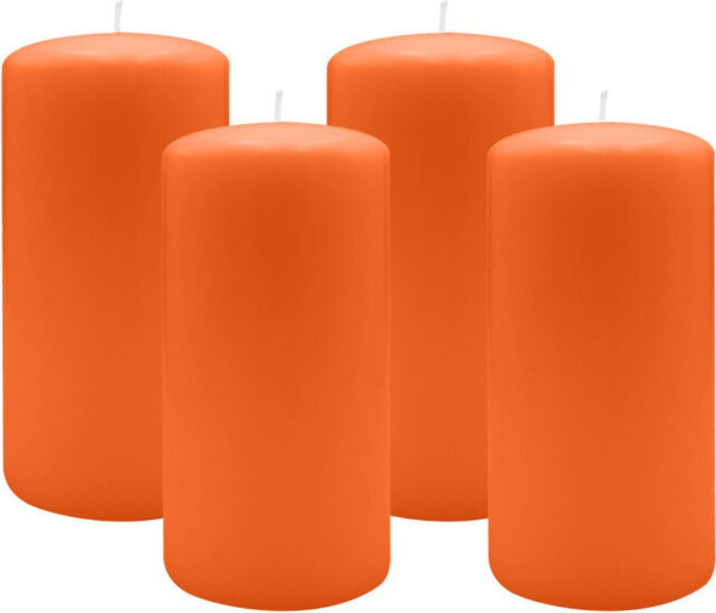 4er Set Adventskranzkerzen Karotte Dunkel-Orange Ø 100 x 200 mm