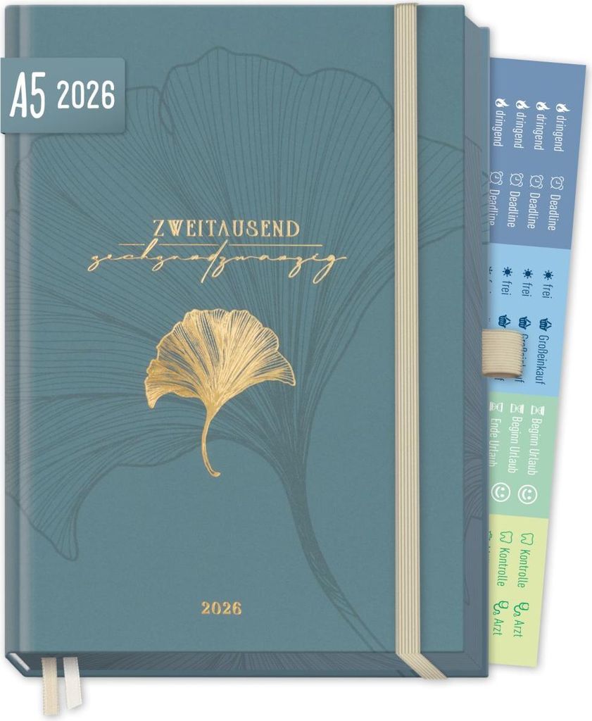 Organizer Day by Day Deluxe 2026 - 1 Tag/Seite / A5 / Blue Produktbild 