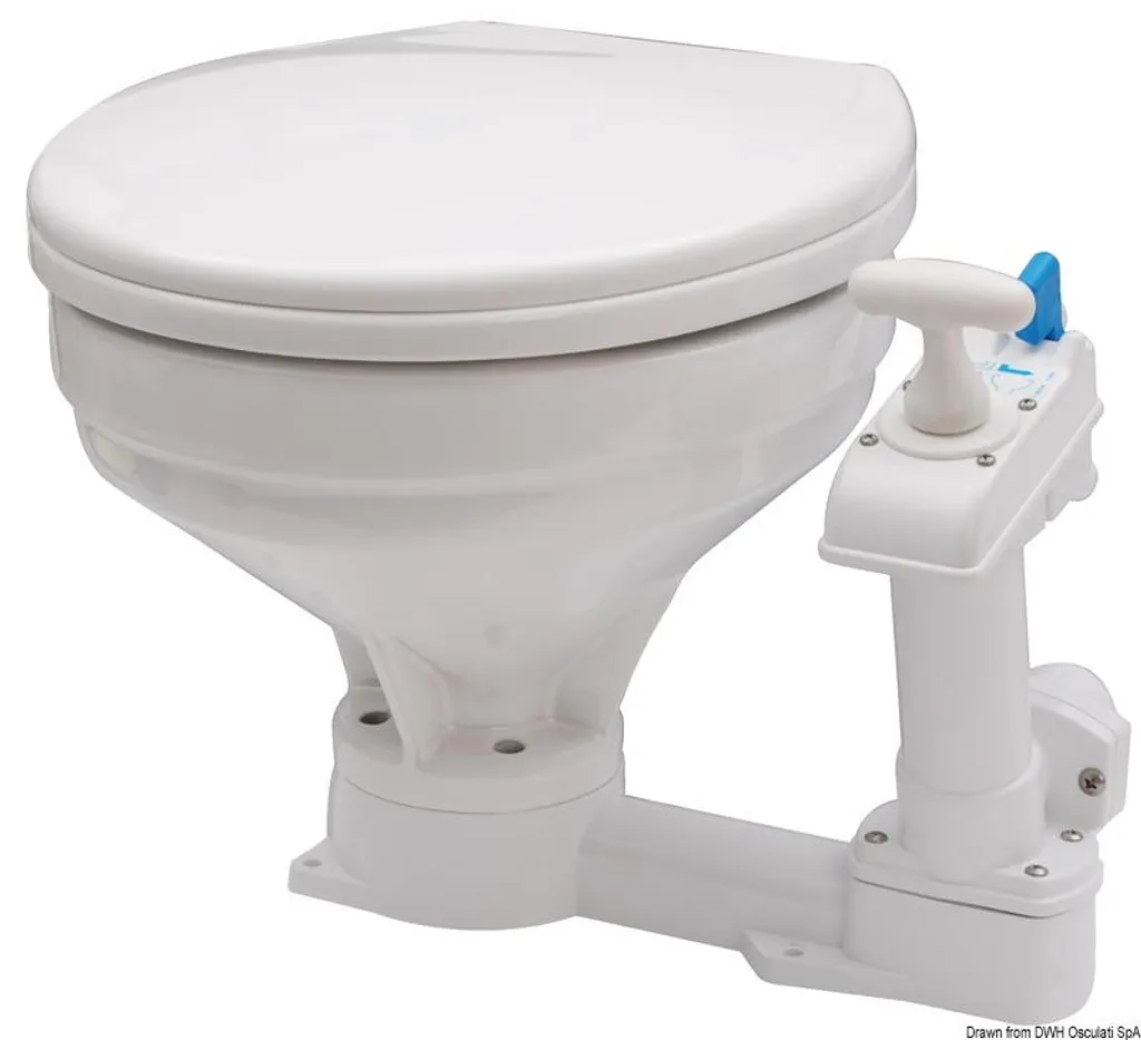 Toilette manuelle anti-panne avec grande lunette en plastique, 1 pièce
