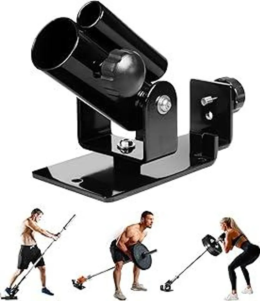 Piattaforma Deluxe T-Bar Row - Ruotabile a 360° - Adatta per 1 bilanciere standard e 2 bilancieri olimpici - Ideale per la palestra domestica