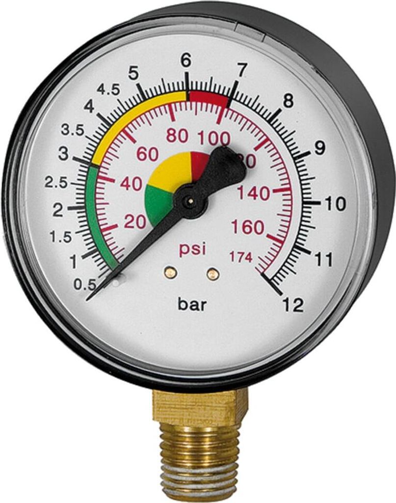 Riegler Manometer Durchmesser 63 mm, ungeeicht, Anschluss unten