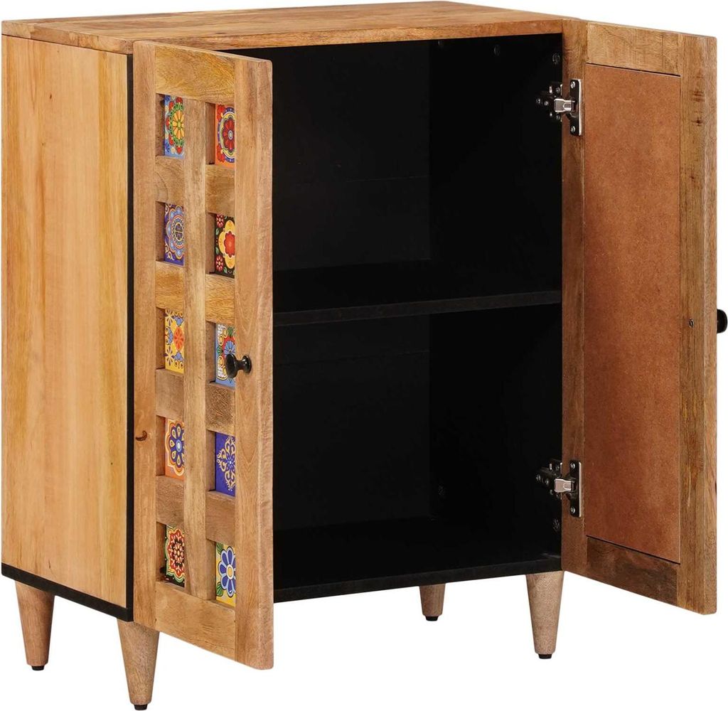 vidaXL Credenza Naturale 60 x 33 x 75 cm Legno massello Immagine del prodotto 