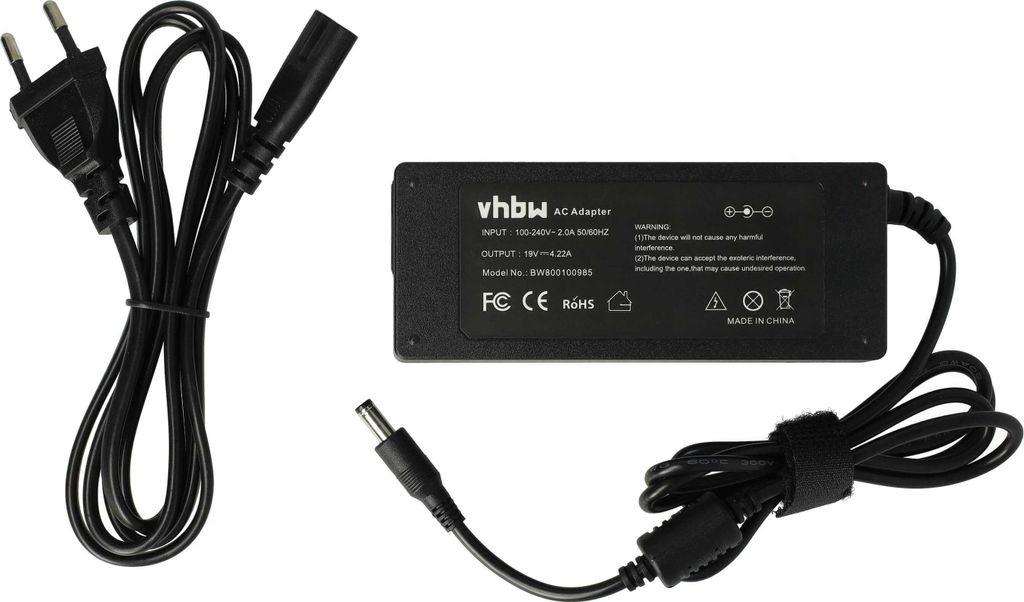 vhbw Netzteil kompatibel mit Fujitsu-Siemens Lifebook E8010, E781, E8020, E780, E751, C1410, E2010, E7010, C1320, E4010, E7110 Notebook - 200 cm, 80 W