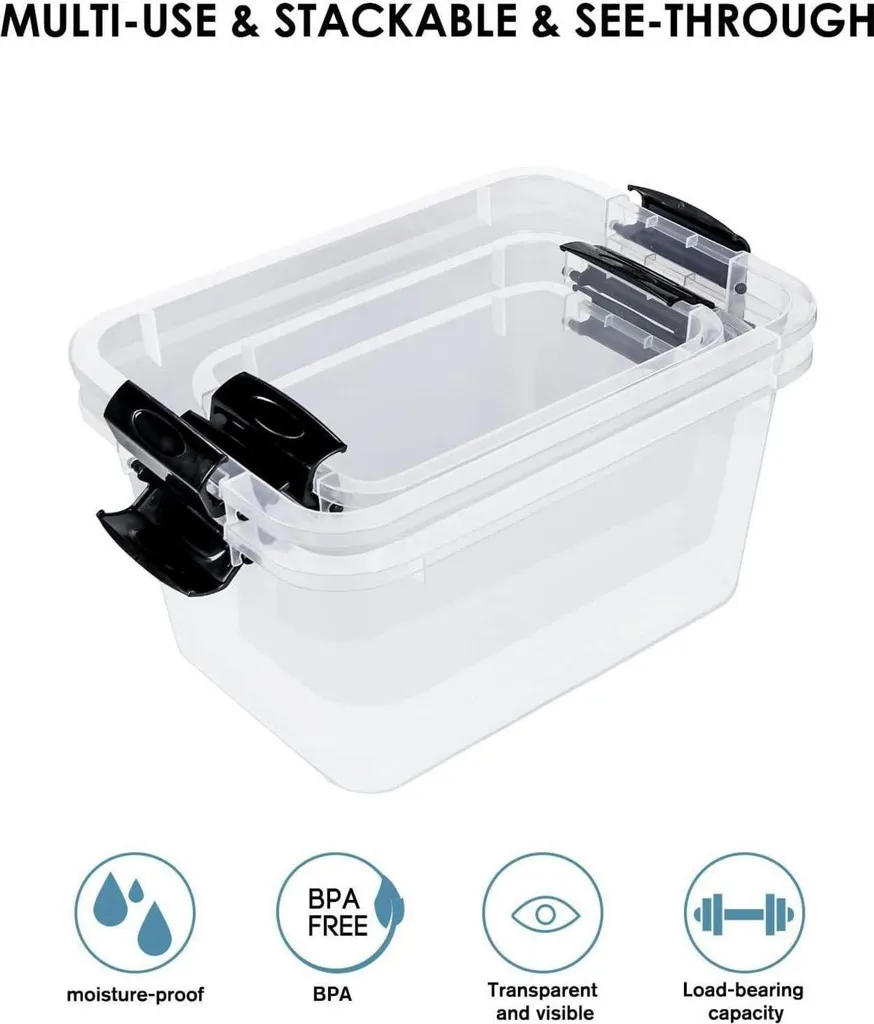 Greentainer Set de 8 Boîtes de Rangement Empilables avec Couvercles - 4