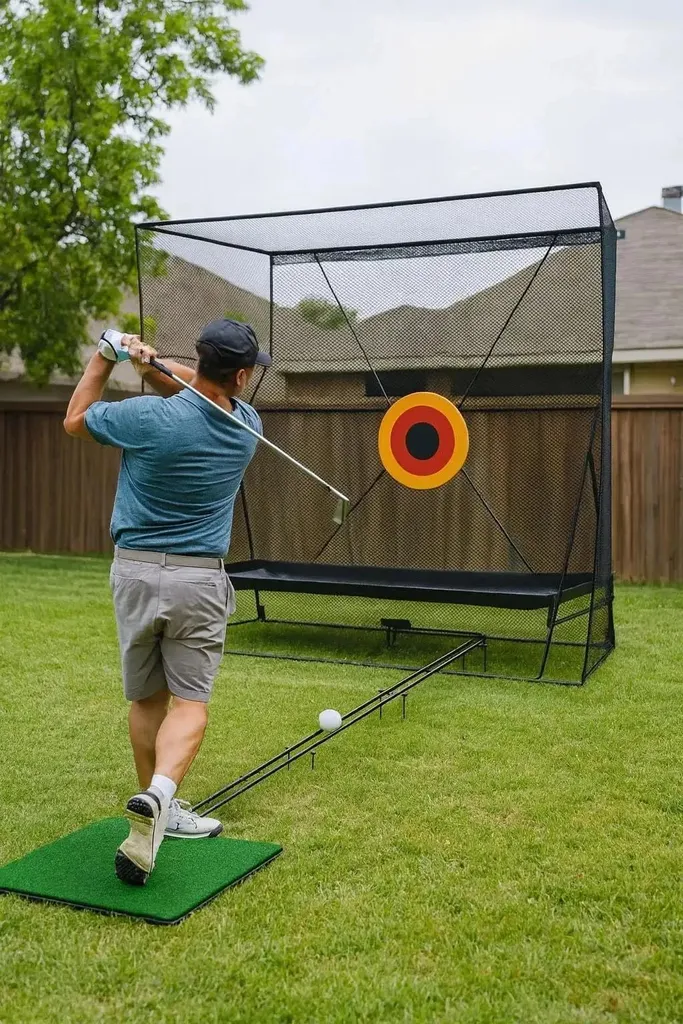 Filet de golf anti-rebond avec cible : progressez sans perdre vos balles