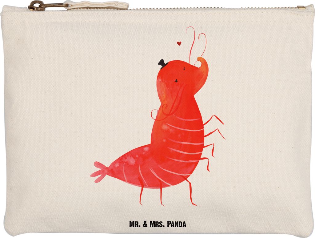 Mr. & Mrs. Panda Baumwolltasche Garnele Franzose Grösse XL Große - Weiß - Geschenk, Baumwollbeutel, Kosmetiktasche, Federmappe, Meer, Krabbe, Po...