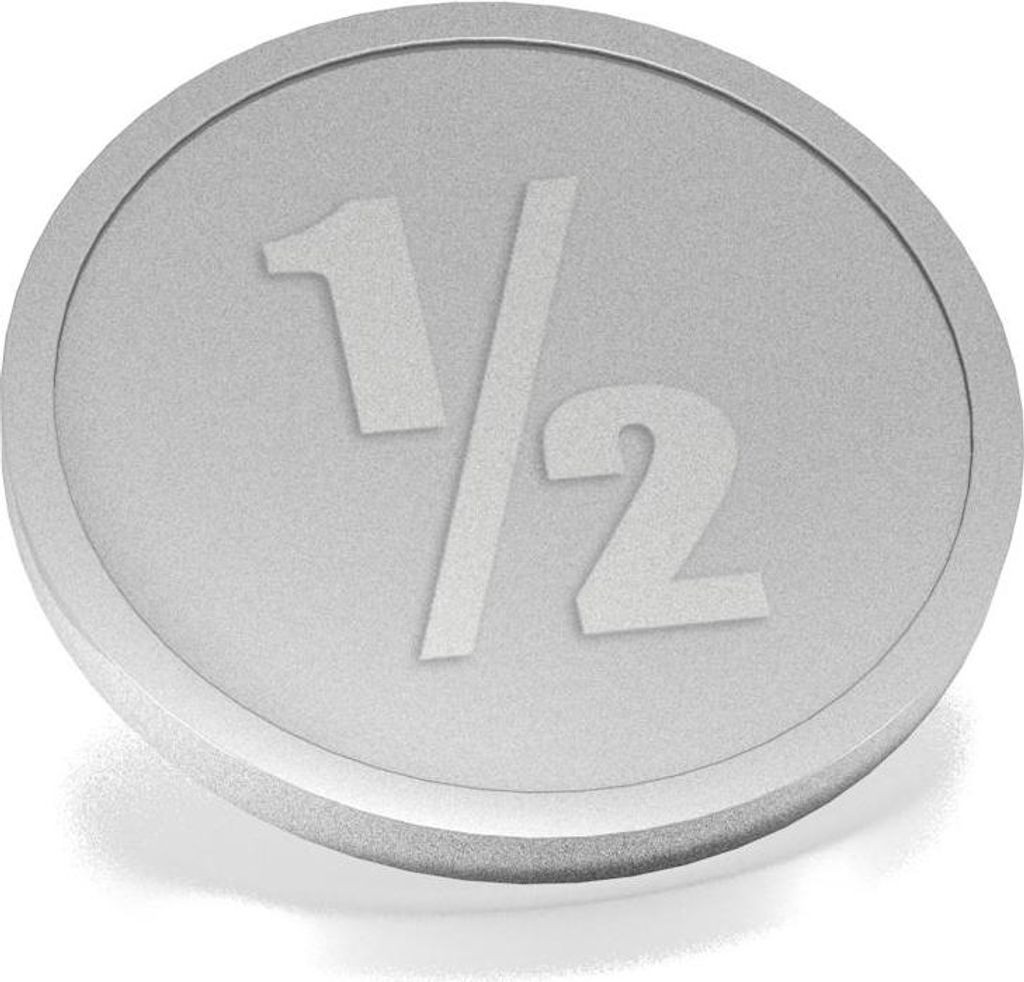 CombiCraft Kunststoff 1/2 Wertmarken in Silber Ø29 mm - Packung mit 250 Stück