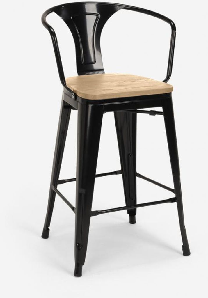 Hoher barhocker industrielles design bar küche Steel Wood Produktbild 
