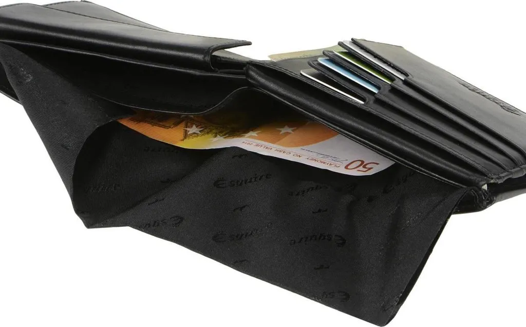 Esquire Harry Portefeuille RFID avec Rabat - Cuir Véritable Noir Quer - 21