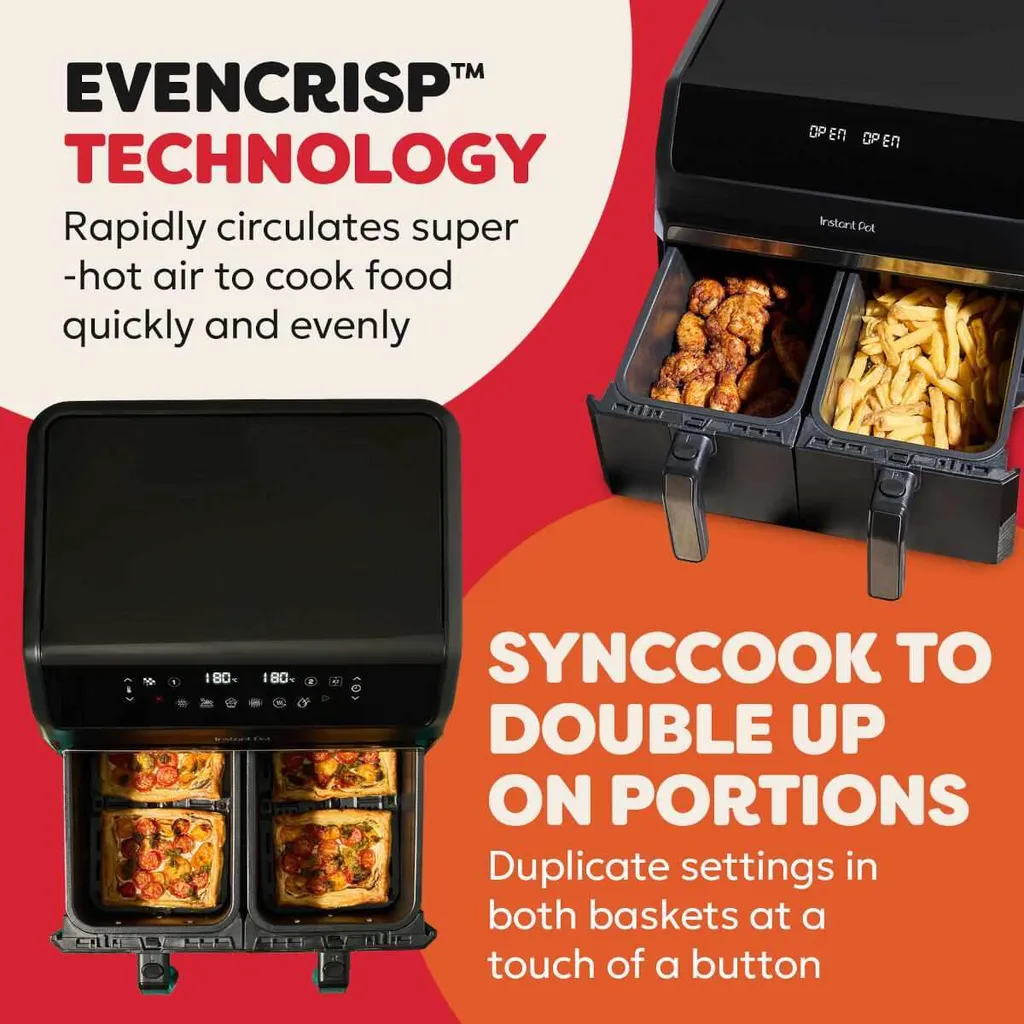 Vortex Dual Airfryer 8L Instant Pot : Double Panier et 8 Modes Cuisson - 9