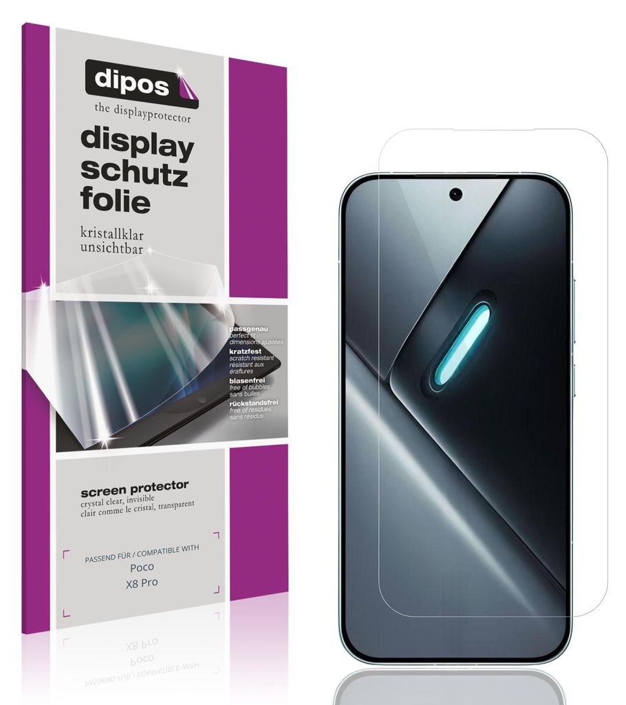 4x Schutzfolie für Poco X8 Pro klar Displayschutzfolie Produktbild 