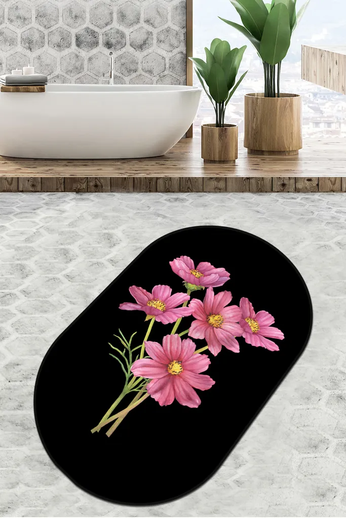 Tapis de bain moelleux noir 700g/m² Sitivo CHL4940 haute densité