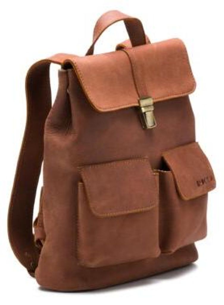 Beocca Lorne Laptop-Rucksack, aus pflanzlich gegerbtem Leder, Business Rucksack, handgefertigt, Cognac