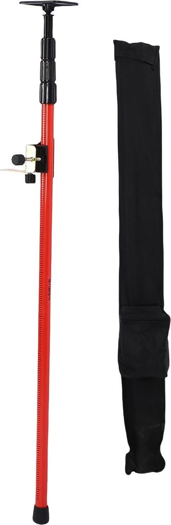300 cm lange, verdickte, teleskopierbare Nivellierstange mit Stabilisatoradapter und Montageplatte