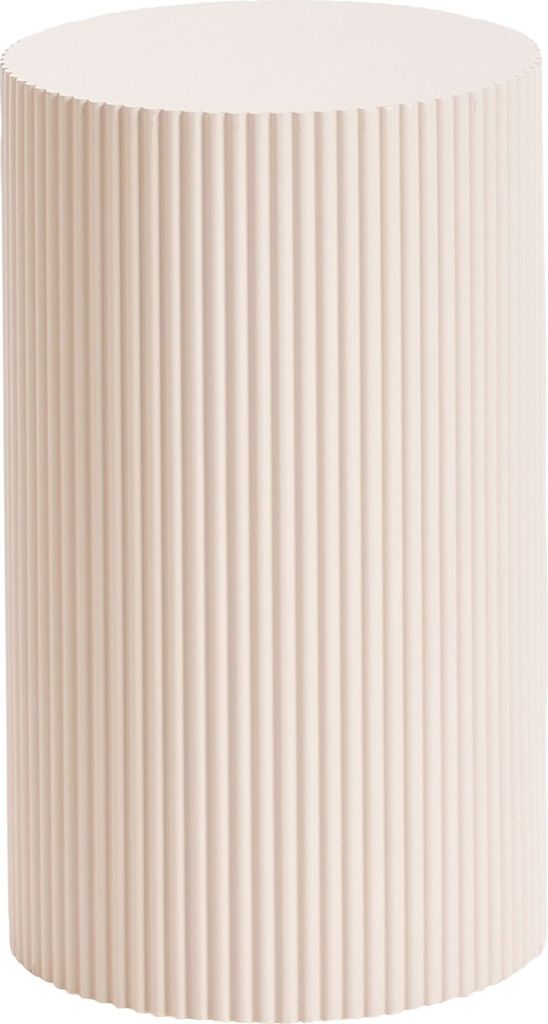 BELIANI Beistelltisch cremeweiß MDF geriffeltes Design Fuß Produktbild 