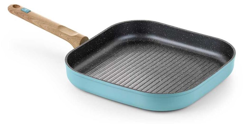 BRA Nordik | Grill mit Streifen 28 cm, geschmiedetes Aluminium mit Antihaftbeschichtung, für alle Herdarten einschließlich Induktion geeignet