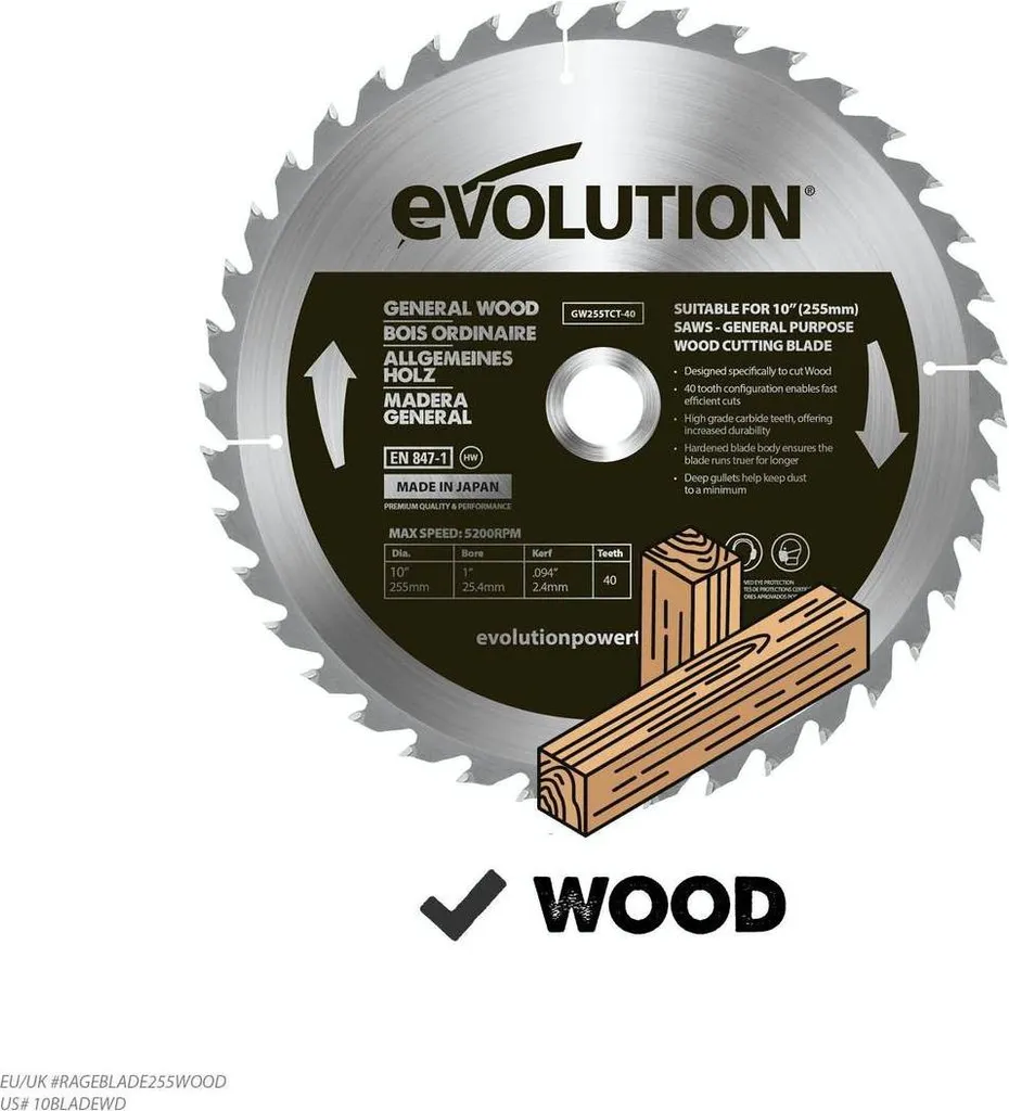Scie à onglet Evolution 255 mm idéale pour découper planches et bois - 2