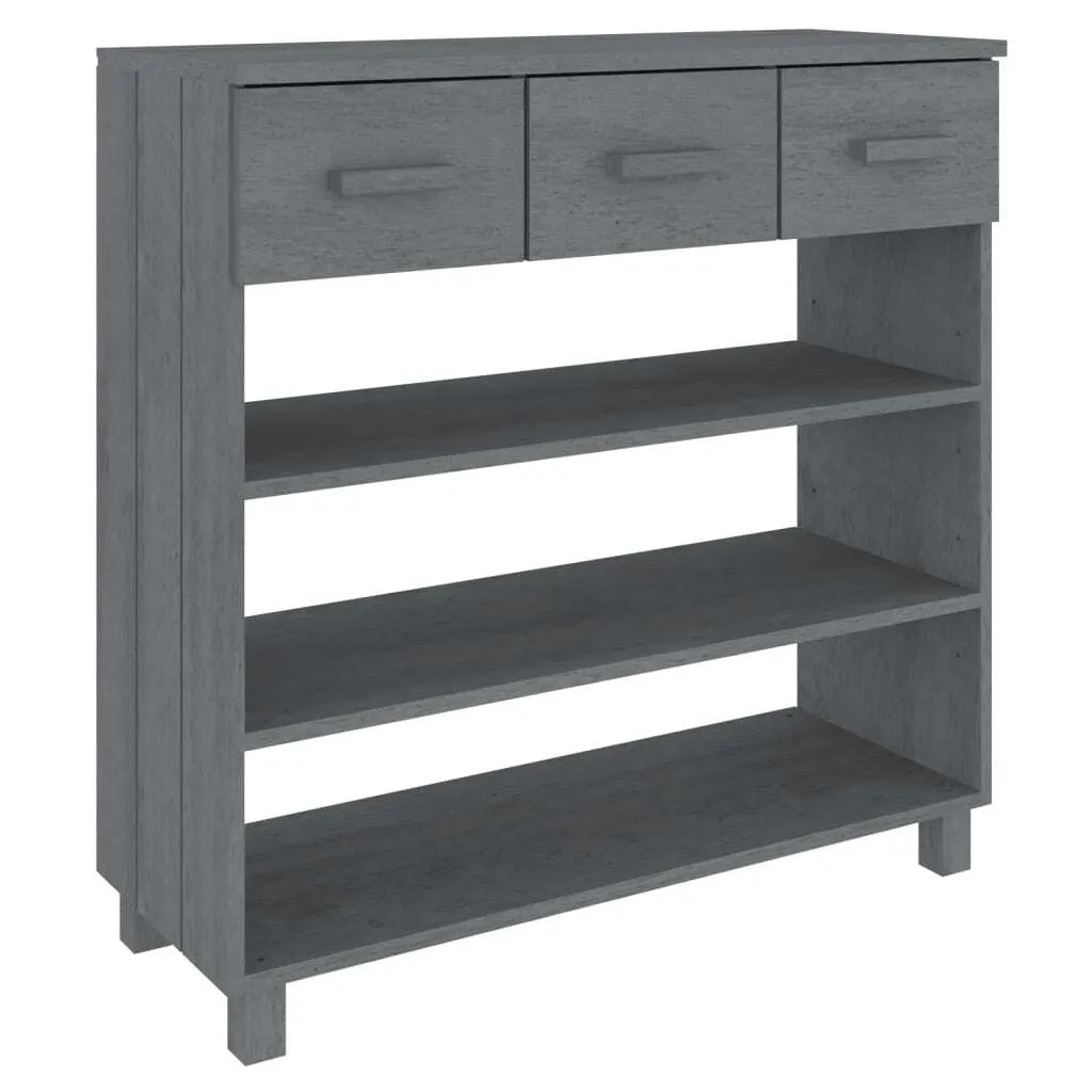 Tavolo consolle HAMAR grigio scuro 90x35x90 cm in legno di pino massiccio